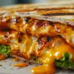 Chicken Wing Wrap served with melted cheese and buffalo sauce